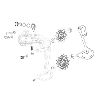 Sram Rear Derailleur Cage Assembly Kit T-Type Eagle Axs (Full Replacement Cage Assembly Including Outer And Inner Cages, Damper And Pulleys)