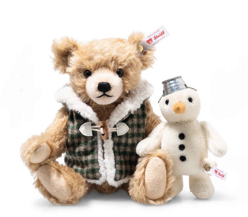 Teddy Bear with Snowman 23cm