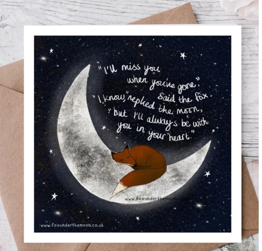 Fox Under The Moon Greetings Card - In Your Heart