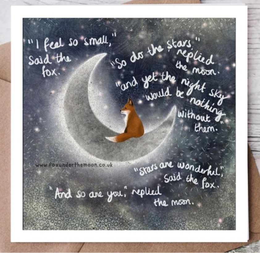 Fox Under The Moon Greetings Card - Small