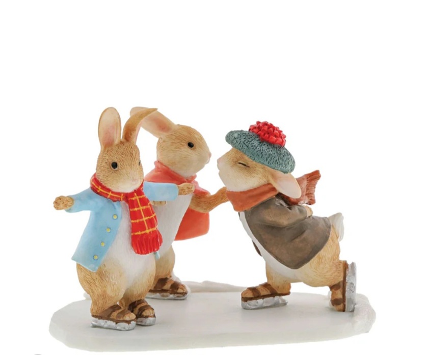 Beatrix Potter's: Peter, Benjamin and Flopsy Skating Figurine