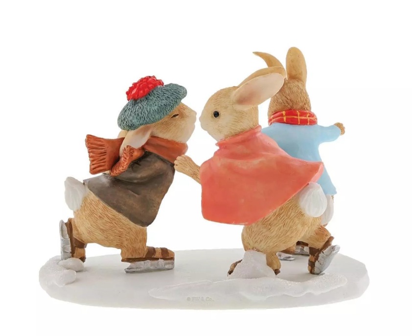 Beatrix Potter's: Peter, Benjamin and Flopsy Skating Figurine