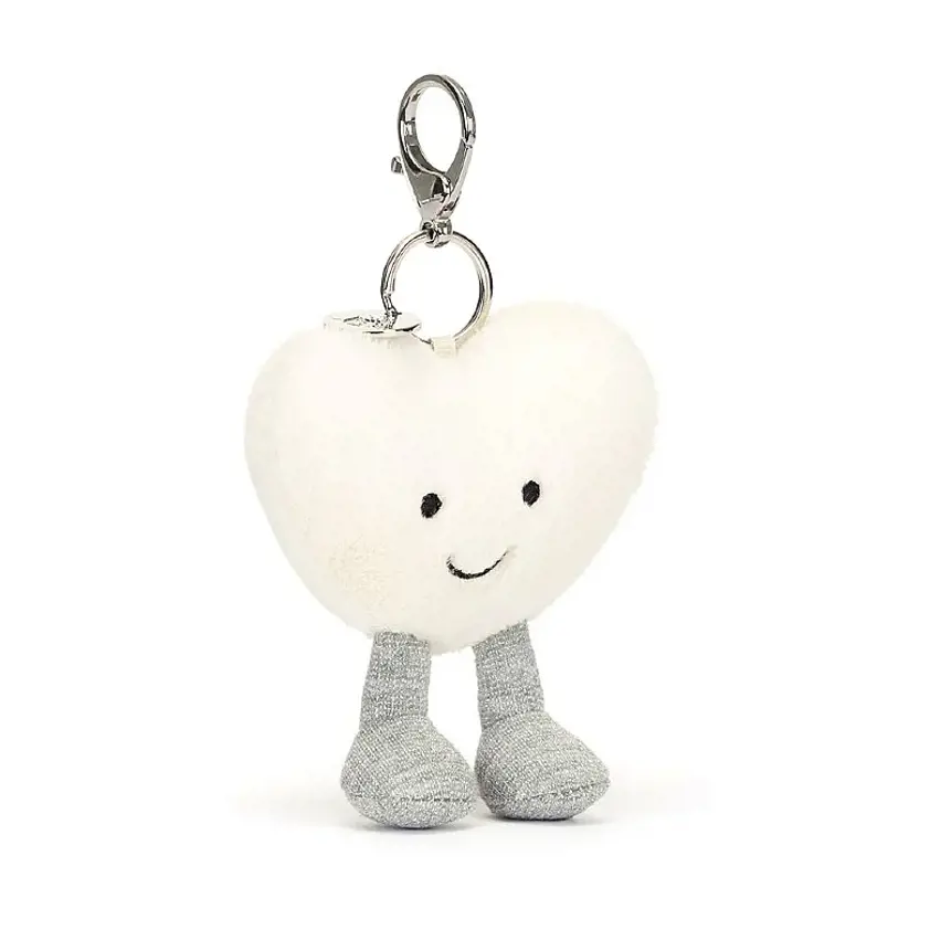 Amuseable Cream Heart Bag Charm