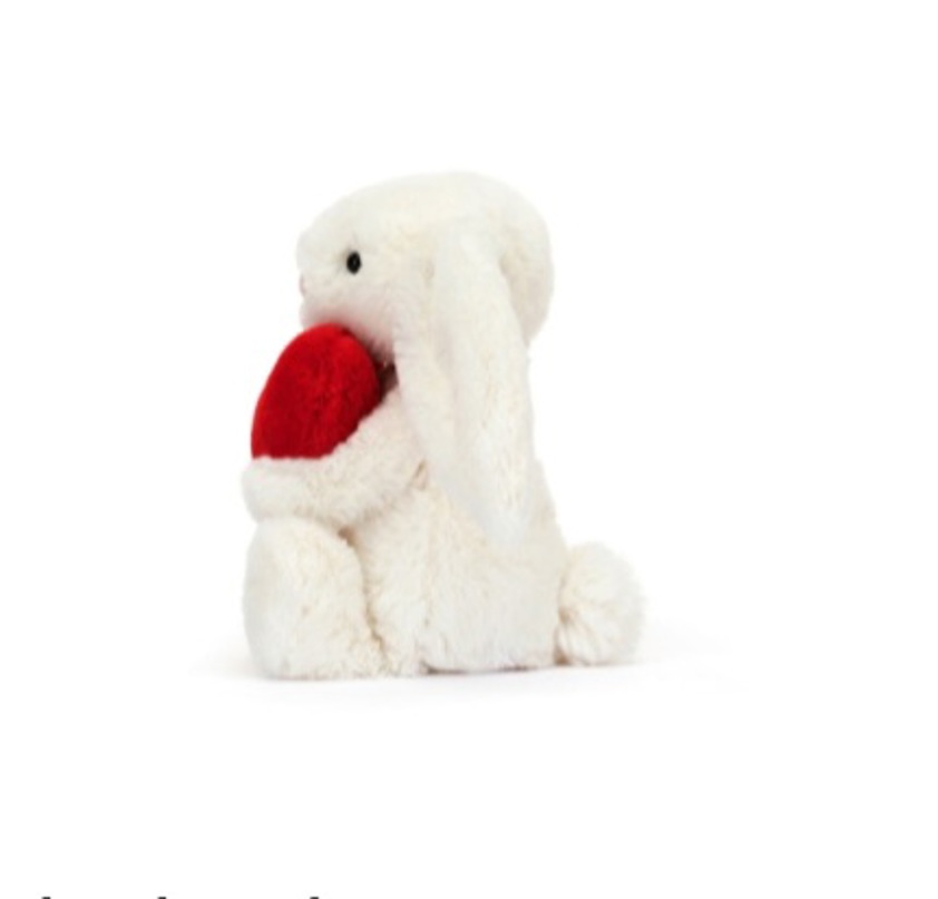 Bashful Red Love Heart Bunny - Small