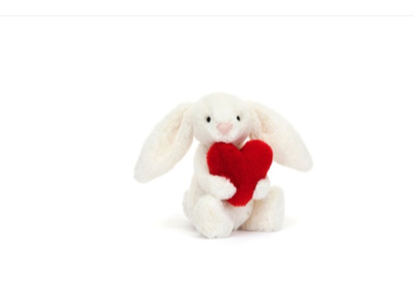 Bashful Red Love Heart Bunny - Small