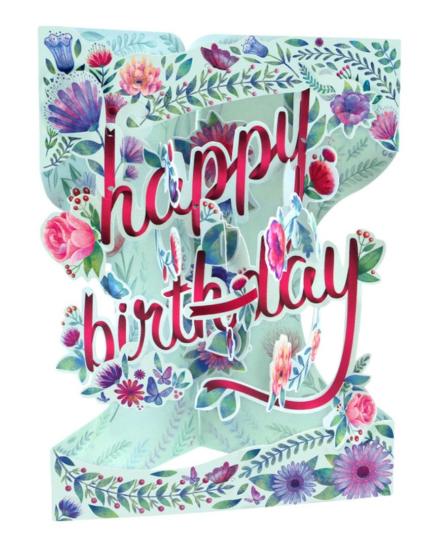 Happy Birthday Flowers Swing Card (SC204)