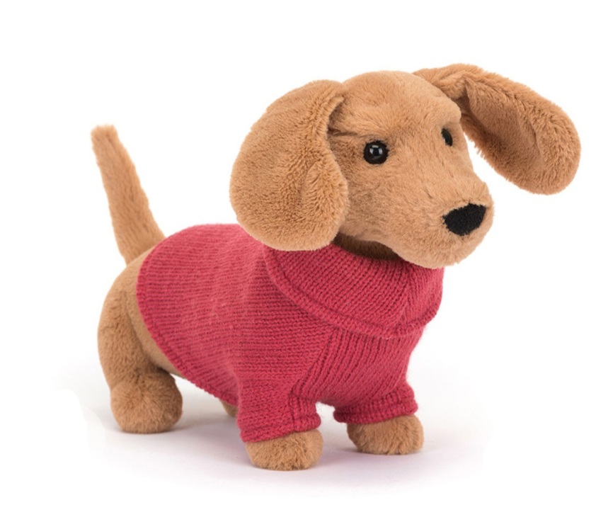 Pink Sweater Sausage Dog