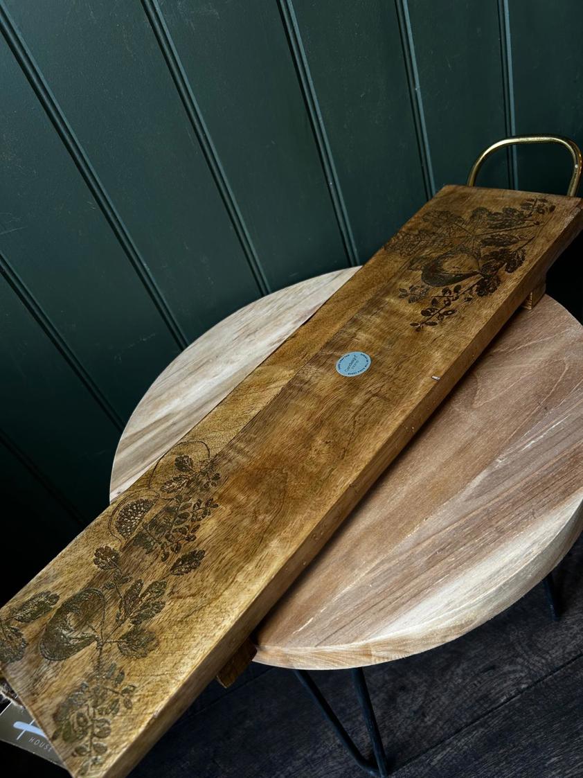 Long Slim Mango Gold Leaf Serving Board