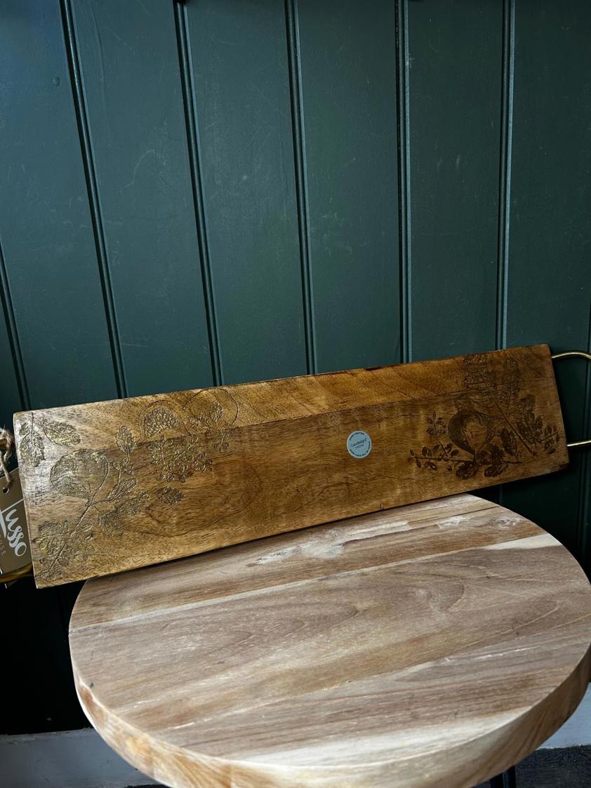 Long Slim Mango Gold Leaf Serving Board