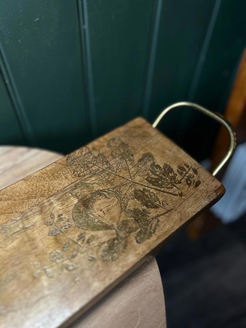 Long Slim Mango Gold Leaf Serving Board