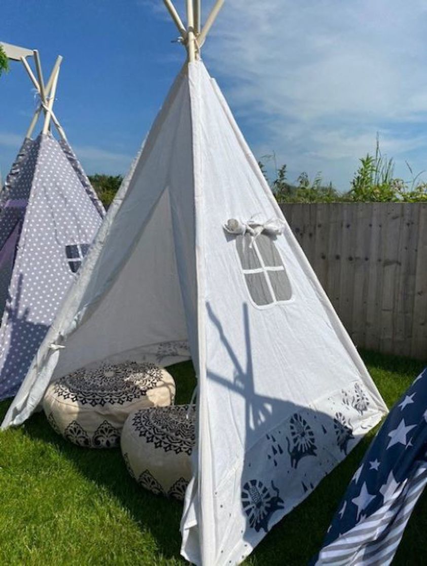 Lion Natural Teepee Tent with Animal Designs
