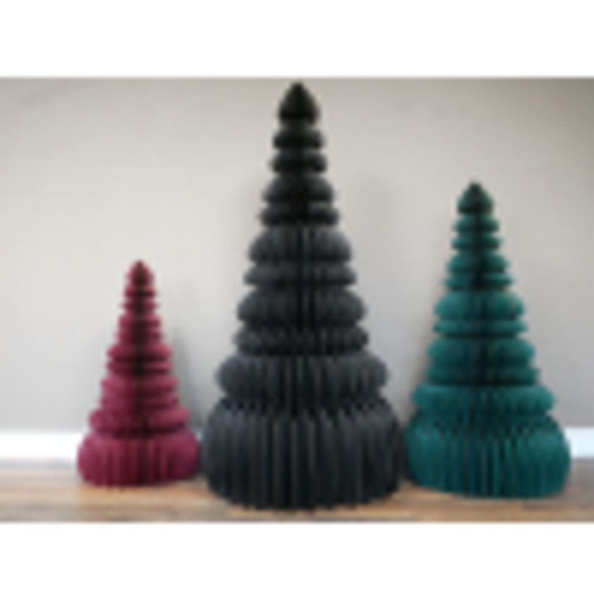 Dark Green With Gold Edge Paper Christmas Tree 120cm
