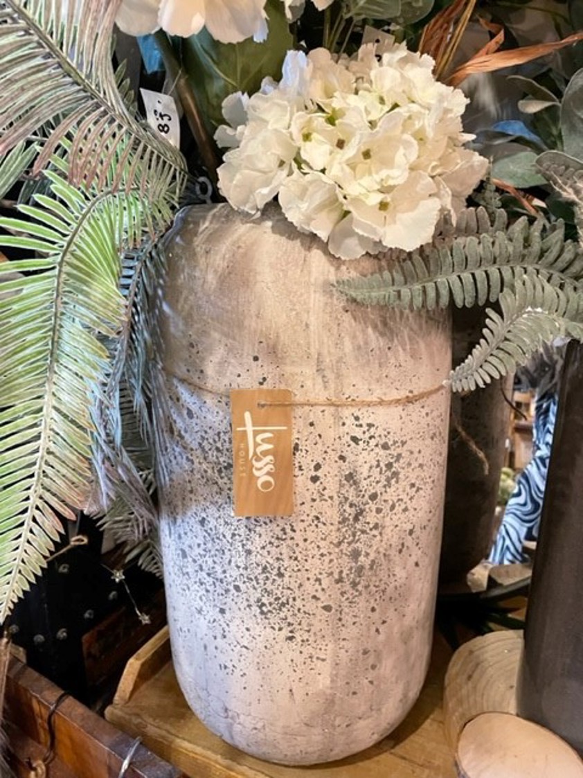 Tall Distressed Stone Vase