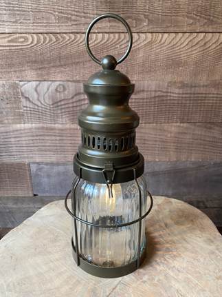  Glass & Bronze Metal LED Lantern (Short)