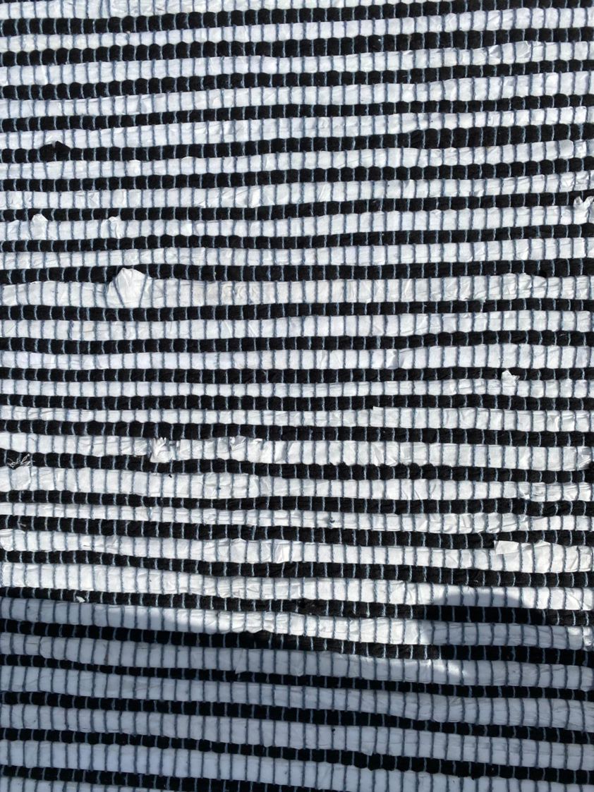Black & White Striped Mat/Rug