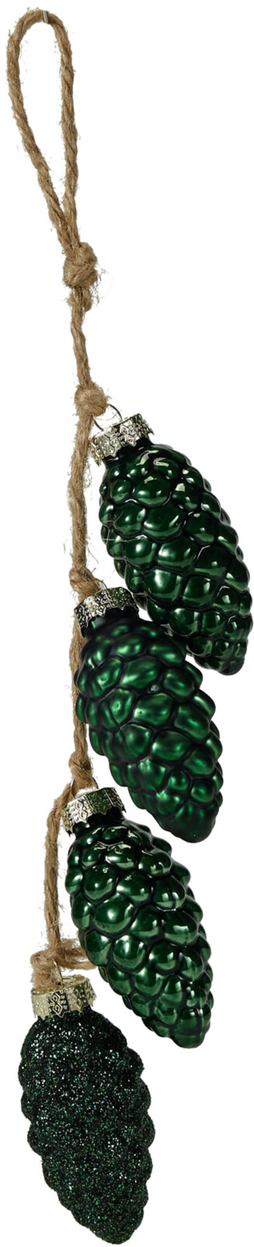 Hanging Green Pinecone Decor on Rope