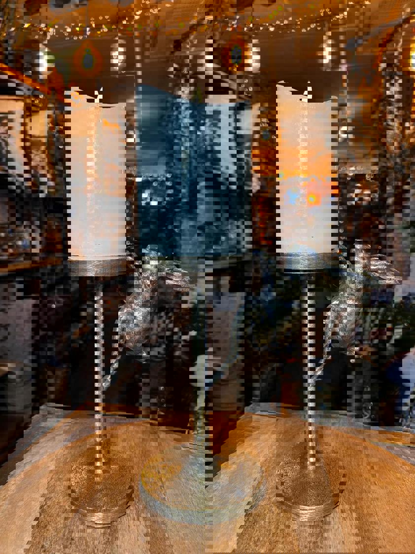 Antique Brass Rabbit Candle Holder