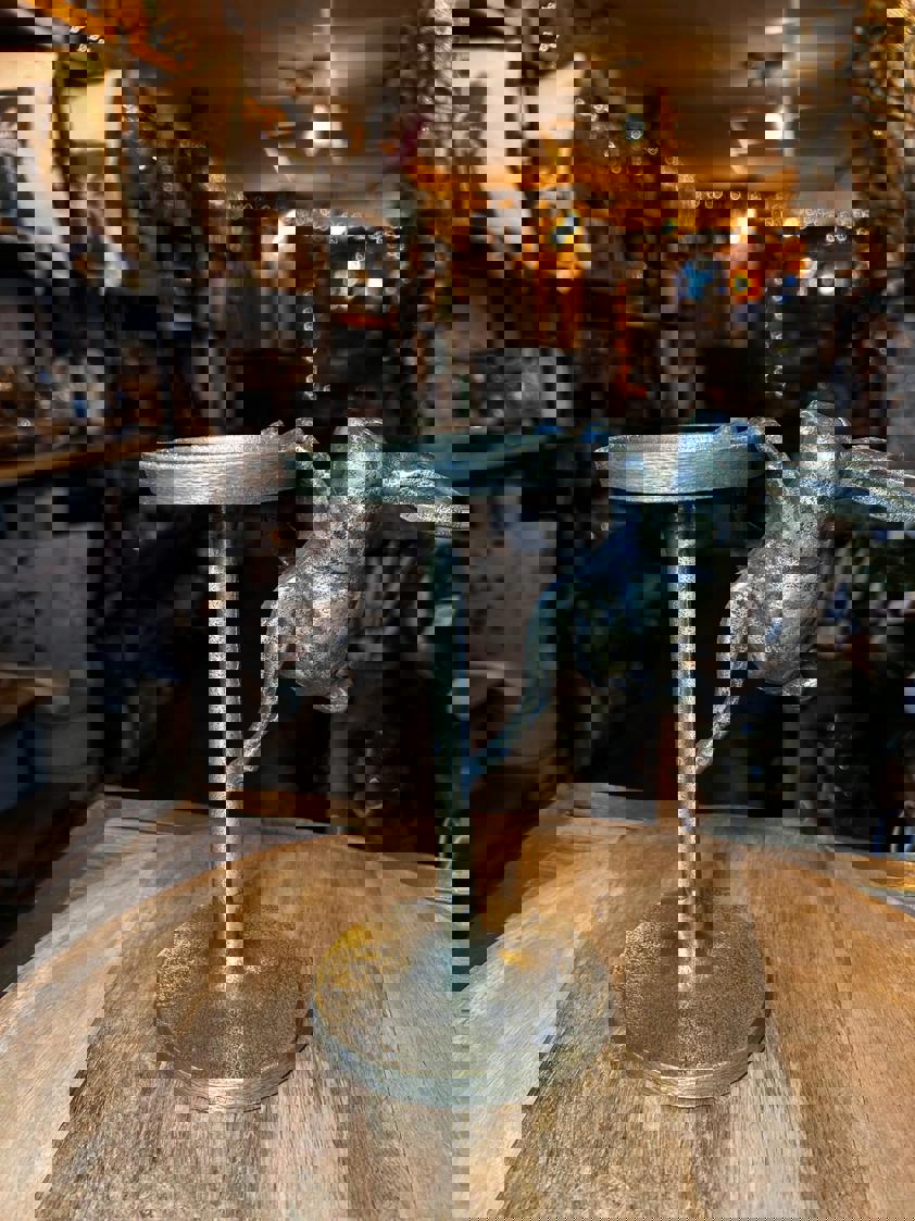 Antique Brass Rabbit Candle Holder