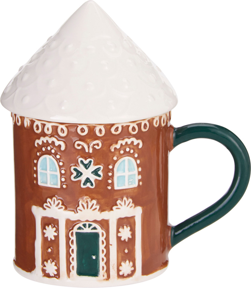 Gingerbread House Mug with Lid