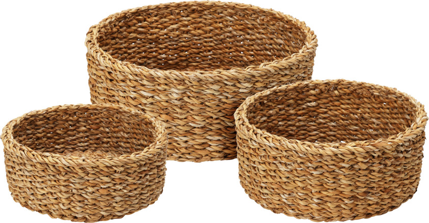 Round Natural Shallow Basket