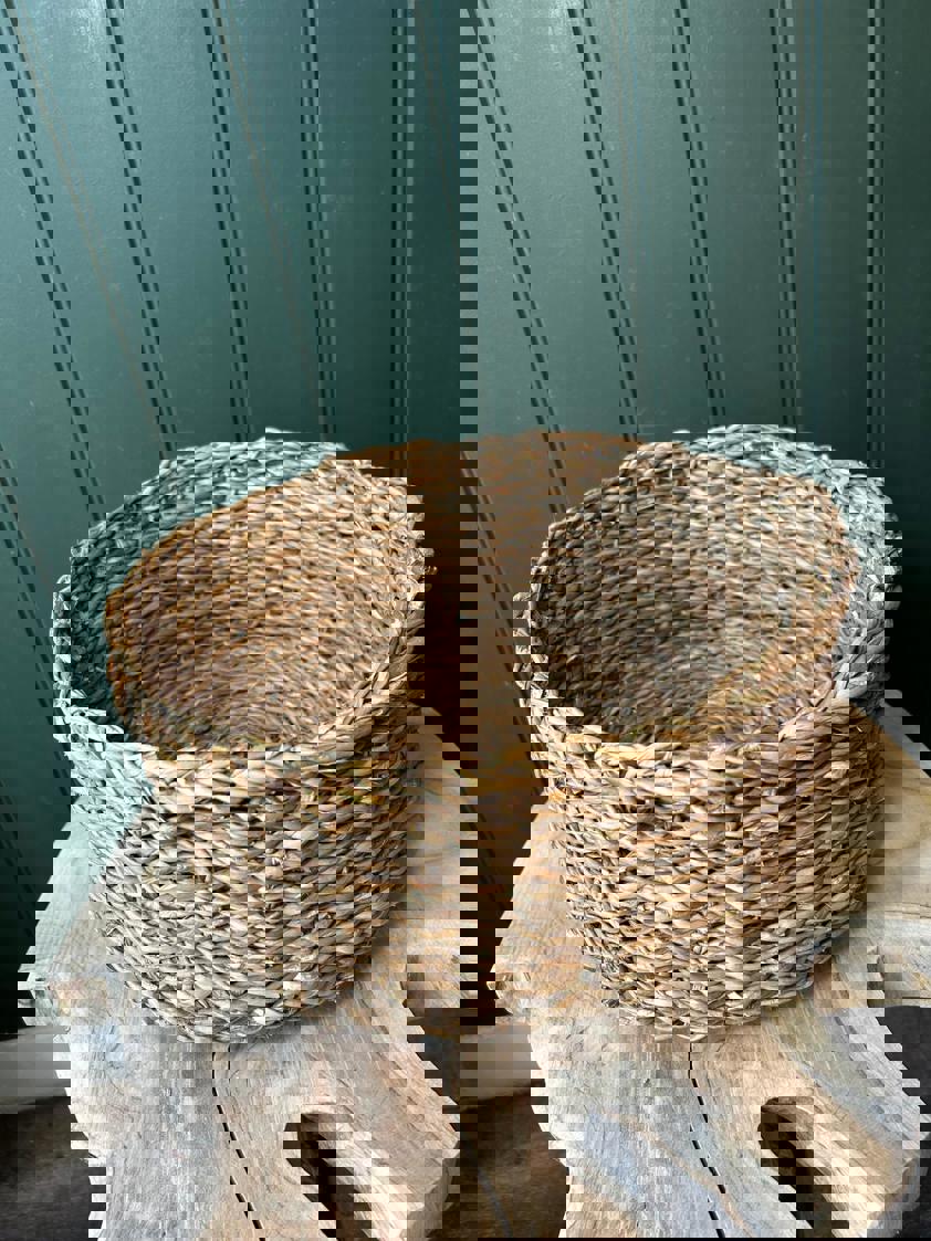 Round Natural Shallow Basket