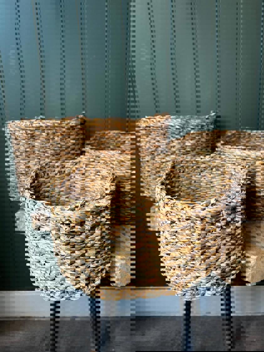 Round Natural Shallow Basket