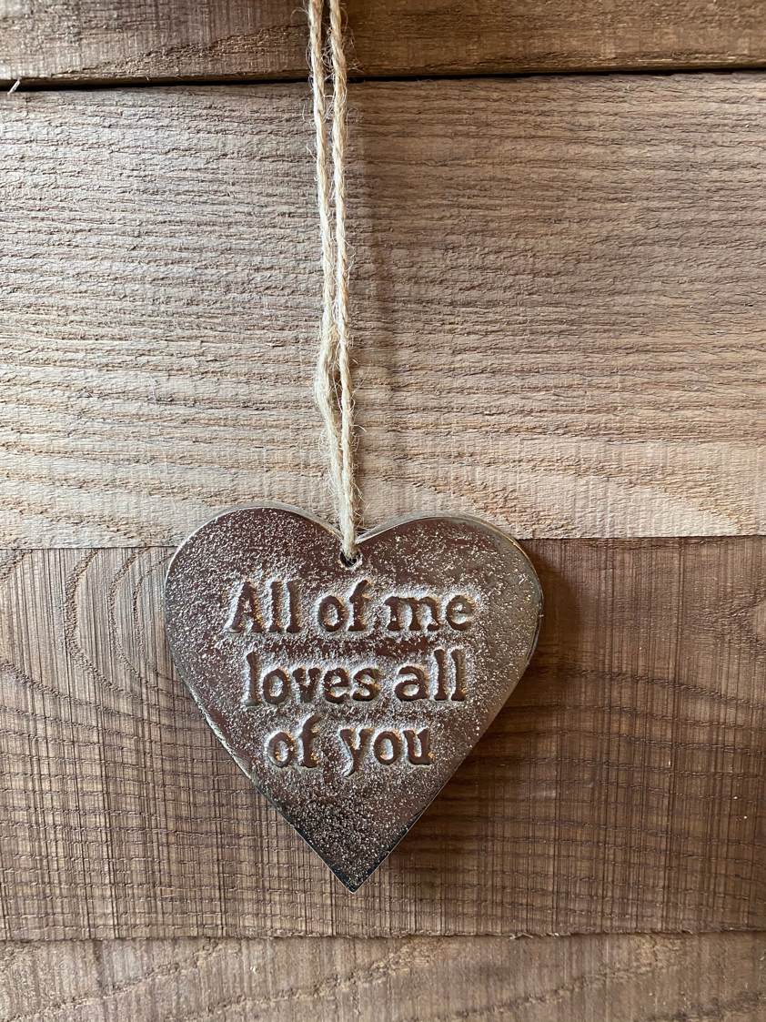 All Of Me Loves All Of You Silver Message Hearts
