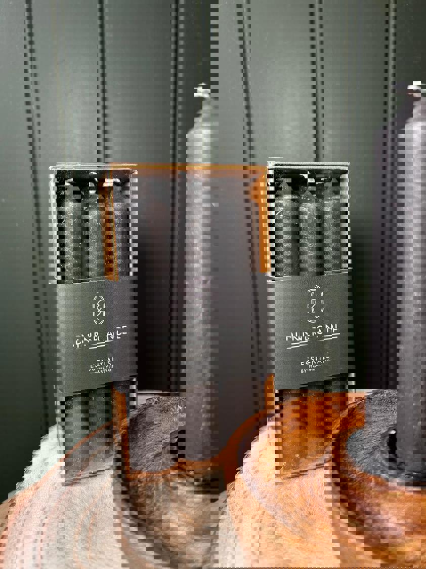 Chunky Dark Dinner Candle Set