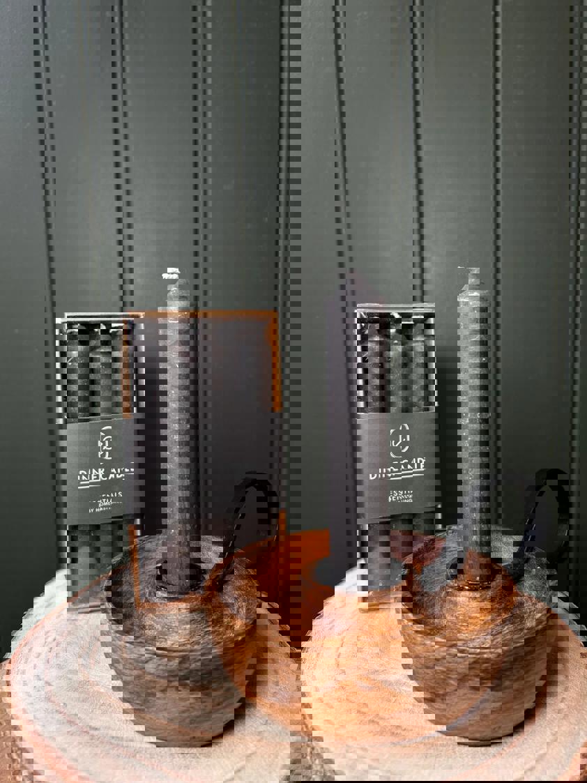 Chunky Dark Dinner Candle Set