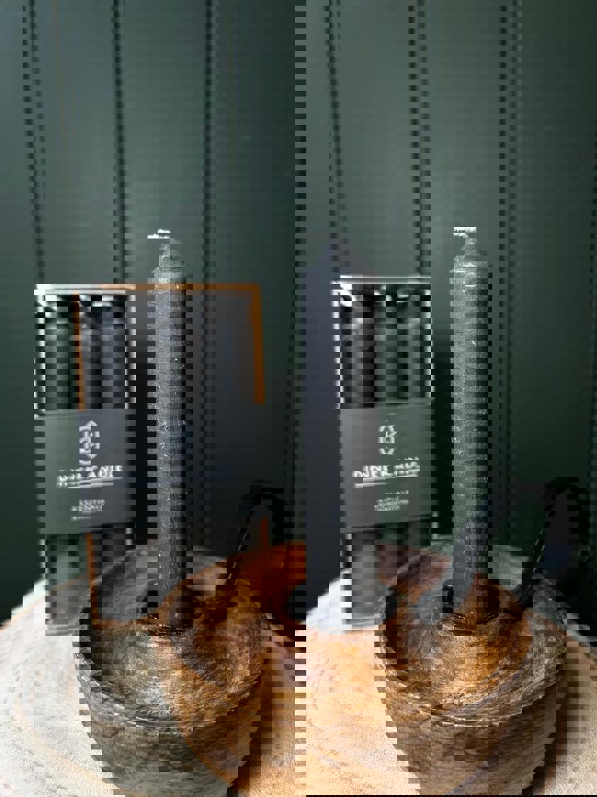 Chunky Dark Dinner Candle Set