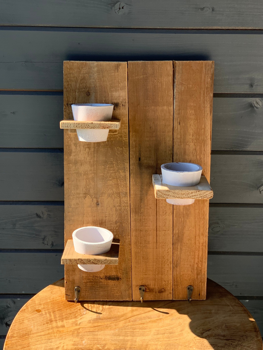 Wood Wall Decor with Pots