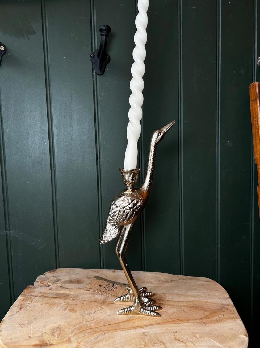 Stork Dinner Candle Holder Aluminium/Brass finish