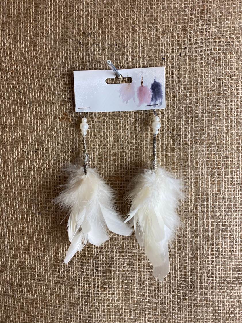 Cream Pack of 2 - Feather Hanging Decor