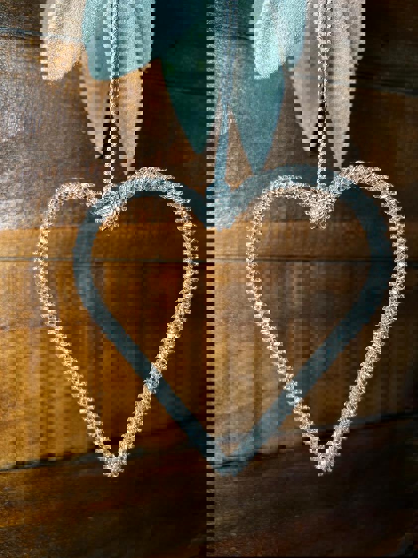 Beaded Silver Hanging Decor Beaded Silver Hanging Decor