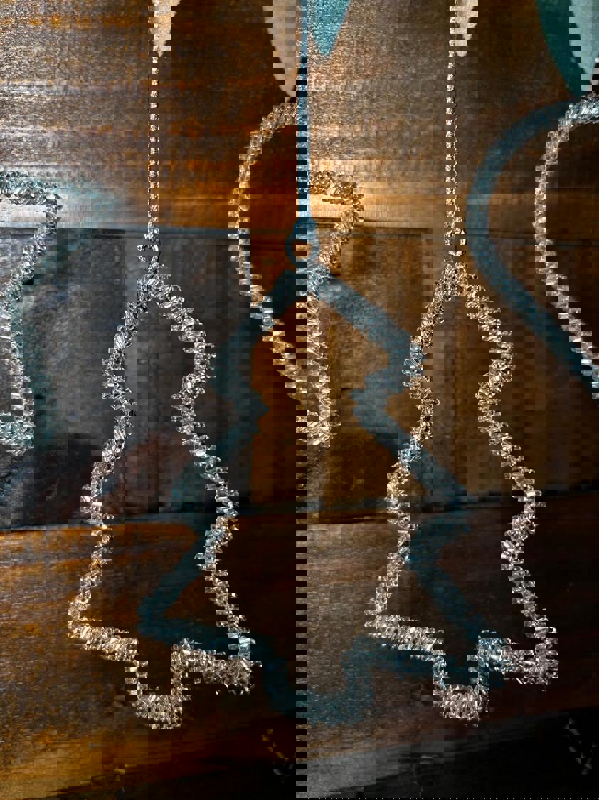 Beaded Silver Hanging Decor Beaded Silver Hanging Decor