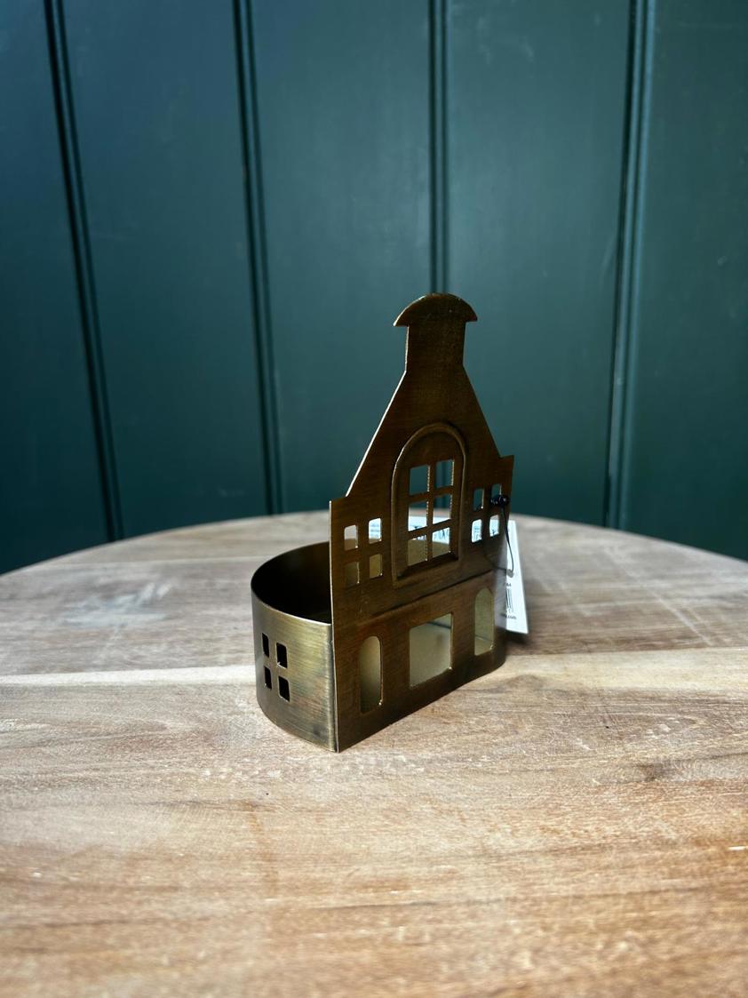 Small Antique Brass House 12cm