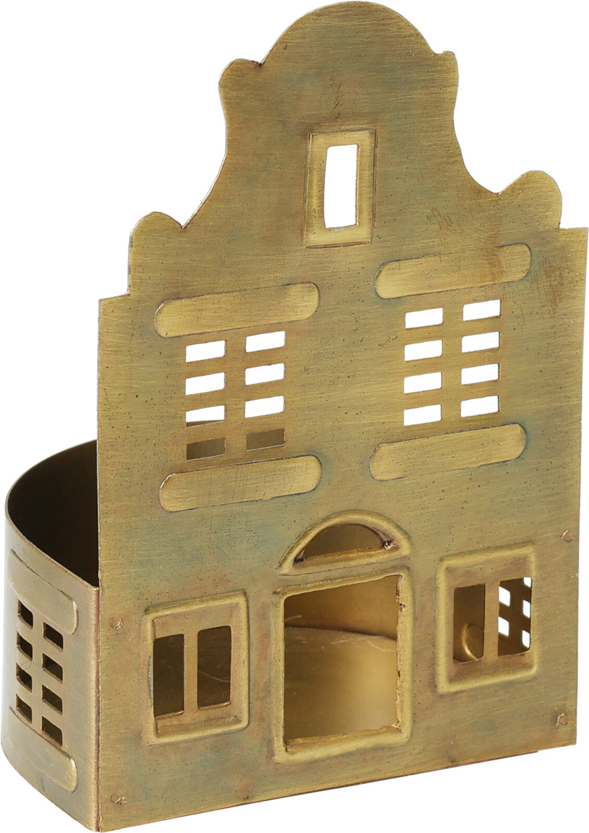Small Antique Brass House 12cm