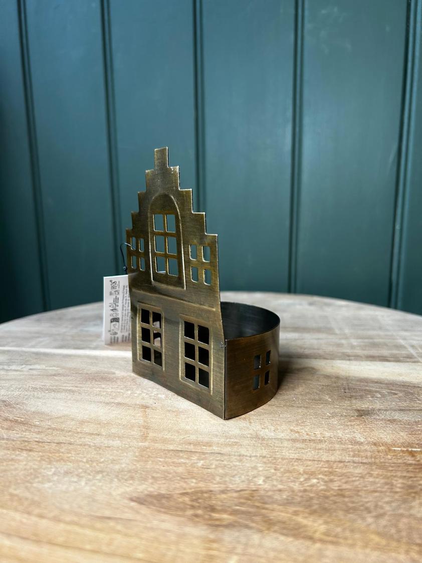 Small Antique Brass House 12cm