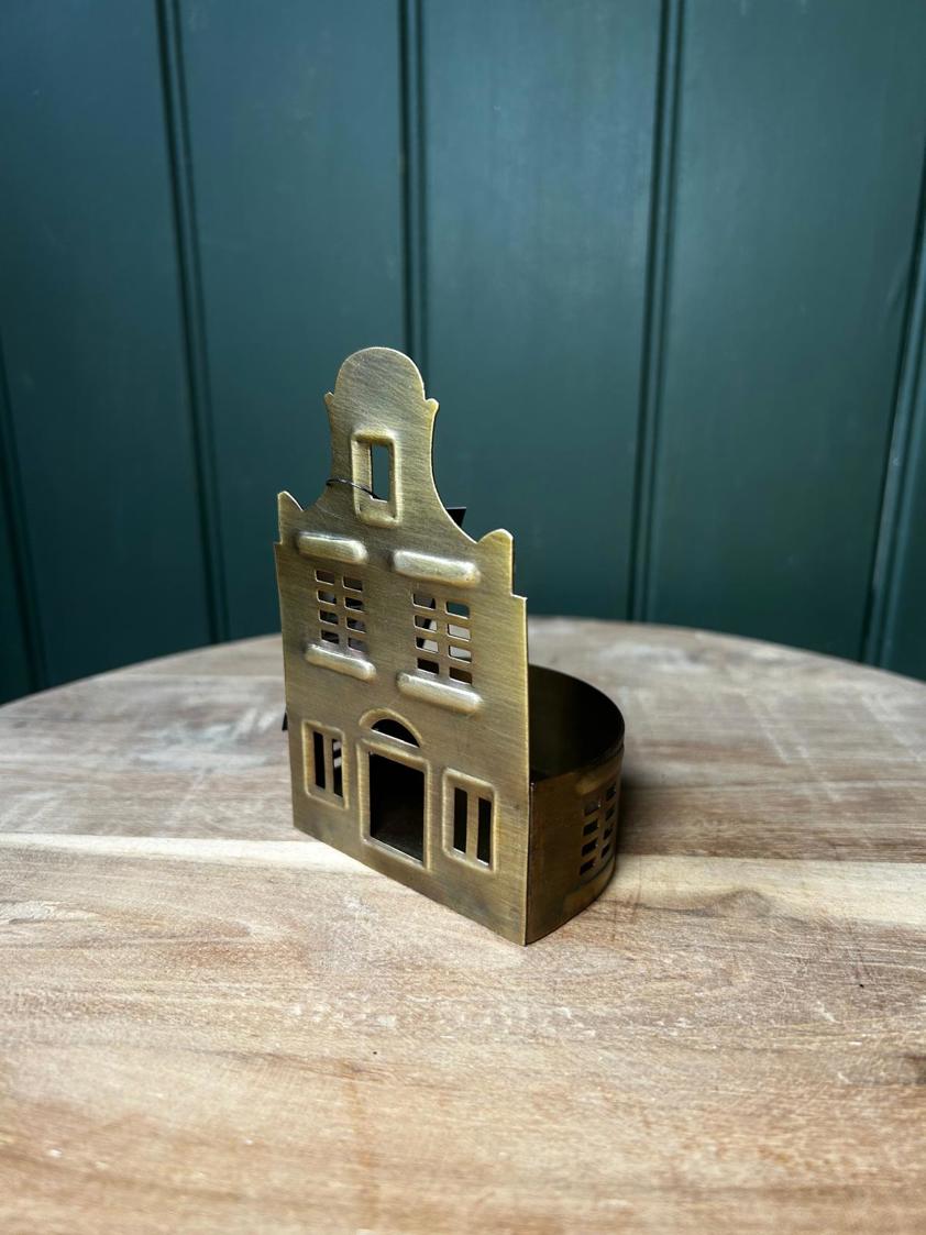 Small Antique Brass House 12cm
