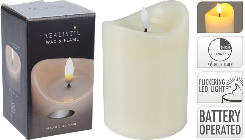 Ivory LED Candle 90mm x 125mm Ivory LED Candle 90mm x 125mm