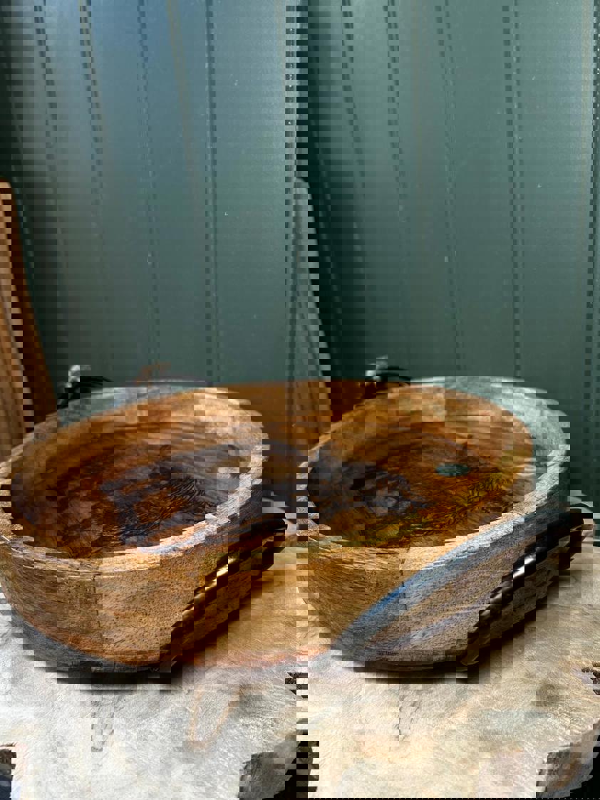 Highland Cow Round Mango Wood Tray