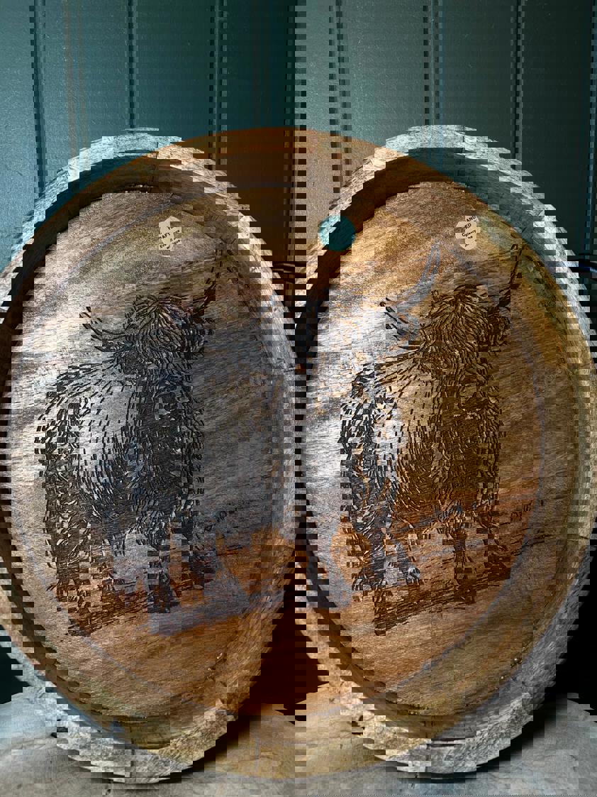 Highland Cow Round Mango Wood Tray