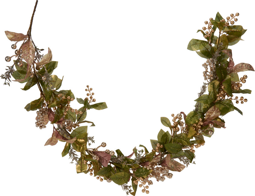 Champagne Gold & Green Garland 150cm