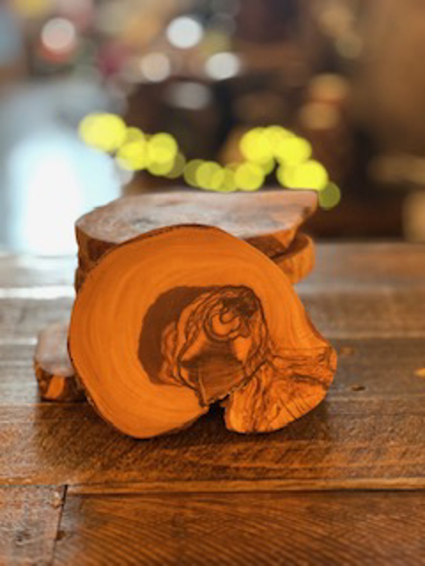 Artisan Olive Wood Crafted Coaster