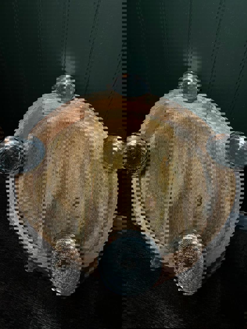 Wood Candle Holder Wreath