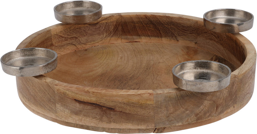 Wood Candle Holder Wreath