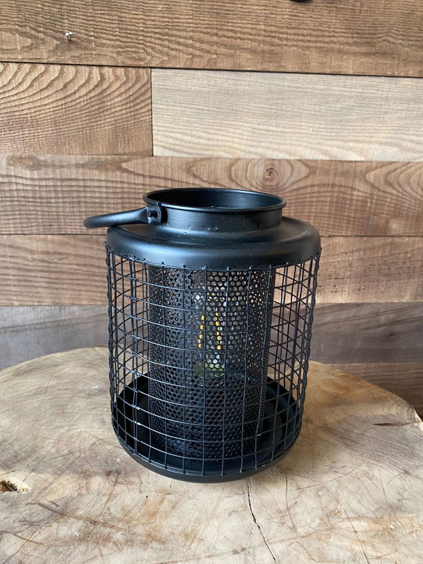 Black LED Cage Lantern