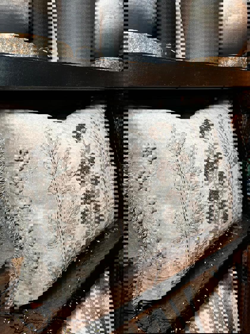 Kew Taupe Embroidered Cushion