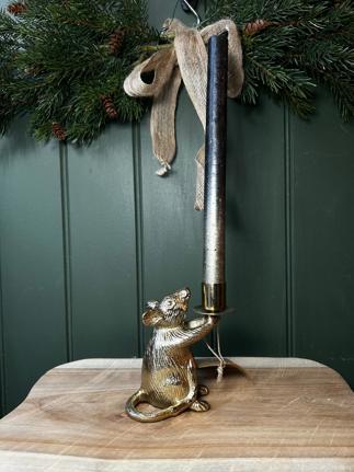 Mouse Candleholder in Gold Finish  Mouse Candleholder in Gold Finish
