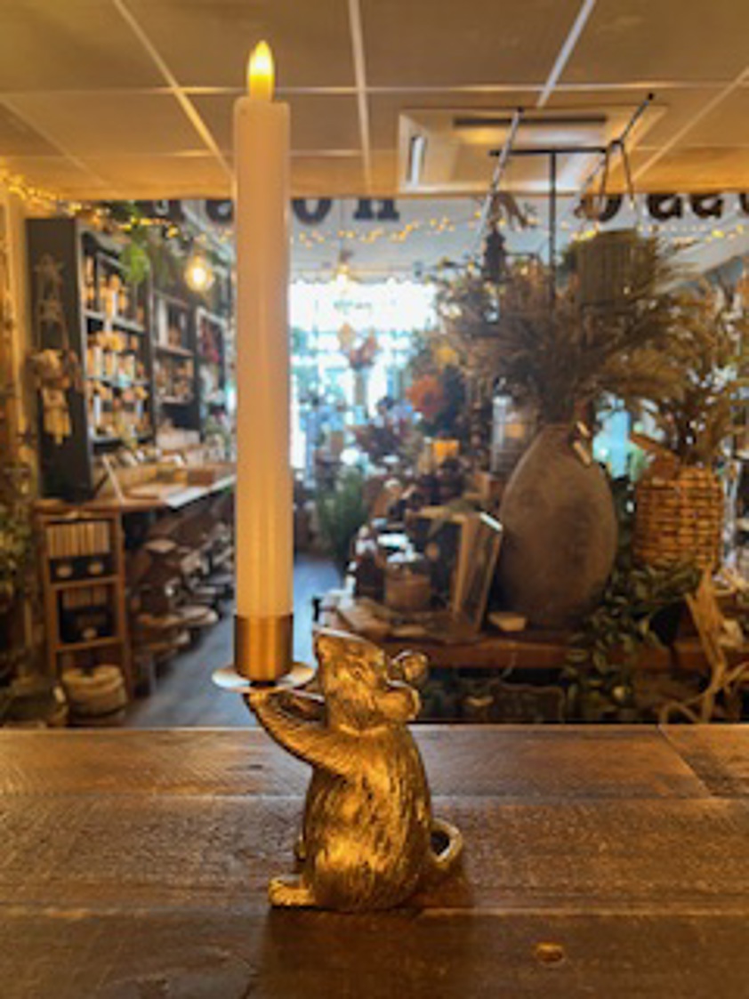 Mouse Candleholder in Gold Finish